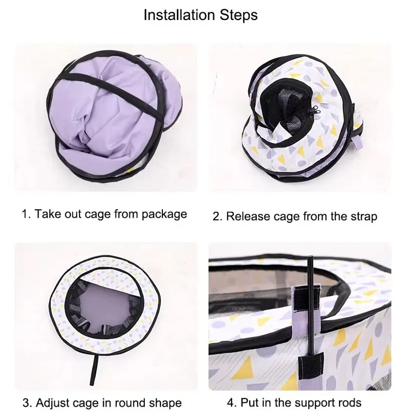 Portable Foldable Pet Playpen And Puppy Playpen Pet Tent Removable Shade Cover For Small Dog Cat