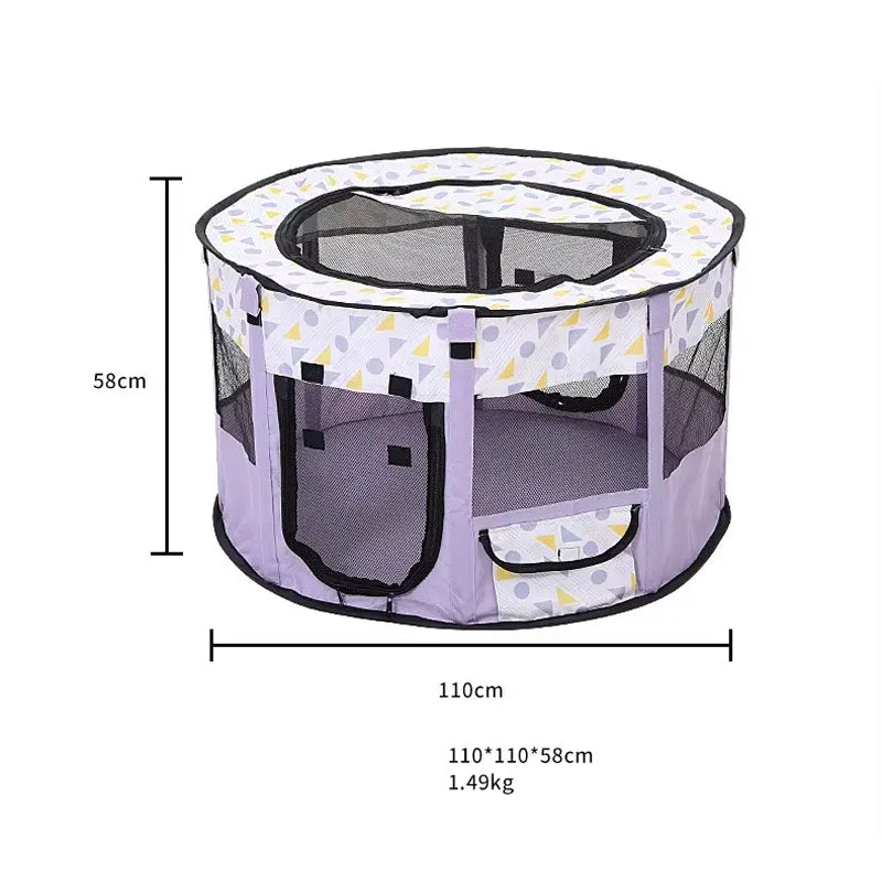 Portable Foldable Pet Playpen And Puppy Playpen Pet Tent Removable Shade Cover For Small Dog Cat