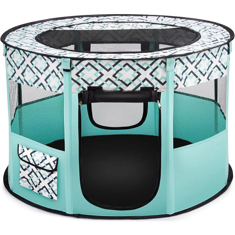 Portable Foldable Pet Playpen And Puppy Playpen Pet Tent Removable Shade Cover For Small Dog Cat