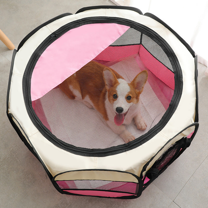 Pet Portable Foldable Playpen Exercise Kennel Dogs Cats Indoor/Outdoor Tent With Carrying Case Collapsible Travel Bowl