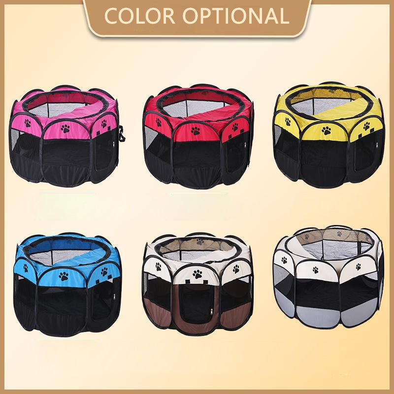 Pet Portable Foldable Playpen Exercise Kennel Dogs Cats Indoor/Outdoor Tent With Carrying Case Collapsible Travel Bowl