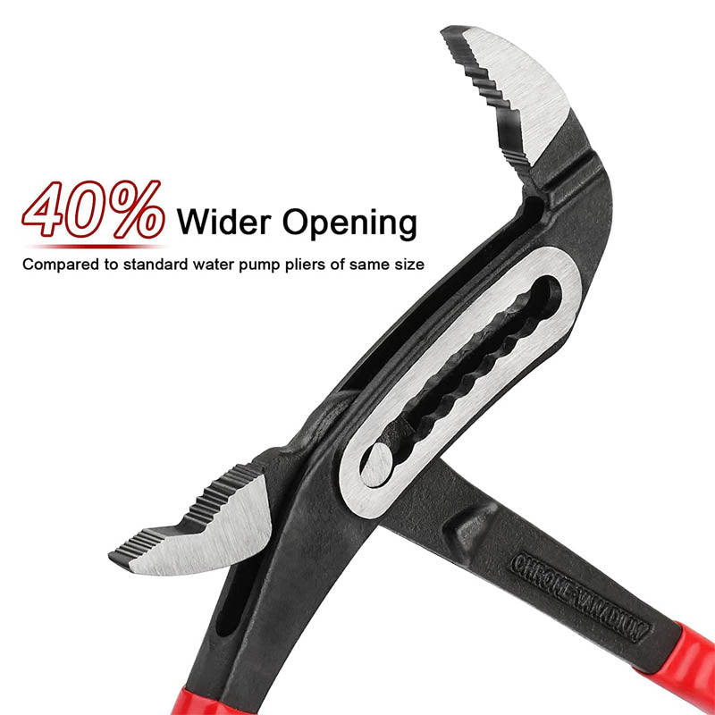 3 PCS Plier Set Groove Joint Pliers Set 12/10/7 inch 40% Wider Opening Curved Jaw Quick Adjustment Pliers