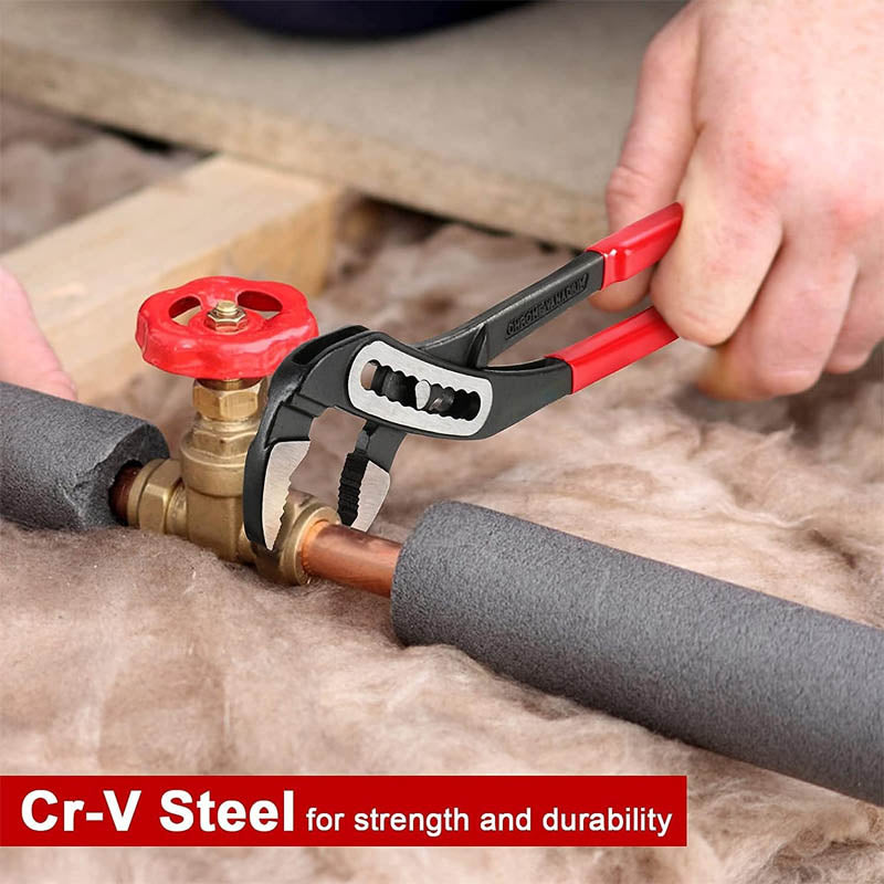 3 PCS Plier Set Groove Joint Pliers Set 12/10/7 inch 40% Wider Opening Curved Jaw Quick Adjustment Pliers