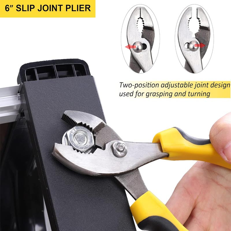 5-Piece Pliers Set Included 8" Groove Joint Pliers, 7" Linesman Pliers, 6" Long Nose Pliers, 6" Slip Joint Pliers, 6" Diagonal Pliers
