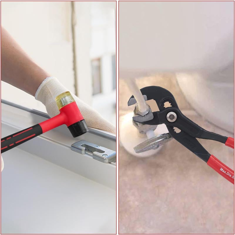 8-Piece Plier Set Including 10” Groove Joint Pliers, 8.3” Long Nose, 8.3” Linesman, 7.5” Diagonal, 6” Flush Cutter, 5” Long Nose, 5” 170 Cutter