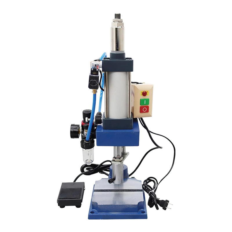 Vertical Pneumatic Punch Press Machine 110v Mute Operation 16mm Die Hol,Pneumatic Punch Press Machine 440LB/200KG Pressure, Desktop Punching Press Machine,Cylinder Stroke Pneumatic Press