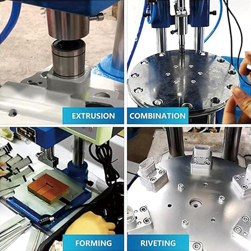 Vertical Pneumatic Punch Press Machine 110v Mute Operation 16mm Die Hol,Pneumatic Punch Press Machine 440LB/200KG Pressure, Desktop Punching Press Machine,Cylinder Stroke Pneumatic Press