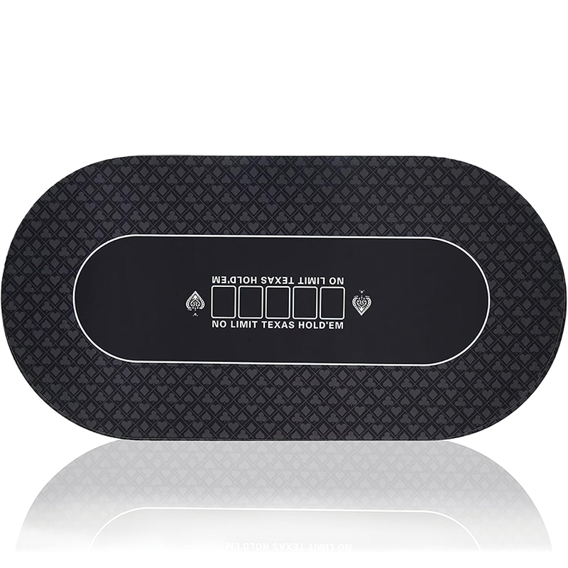 Poker Table Top, 70" x 35" Texas Hold'em Poker Mat with Portable Carrying Bag, 10 Player Fit for Party Game & Casino