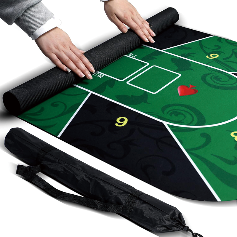 Poker Table Top, 47 x 24Inch Rubber Poker Table Top Water Waterproof, Texas Hold'Em Poker Mat Portable For Any Tabletop Game