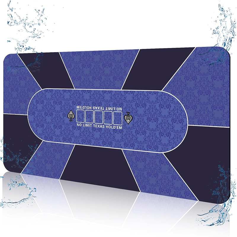 Poker Table Top, 70'' x 35'' 8 Player Portable Rubber Texas Hold'em Poker Table Top Layout, Professional Poker Mat for Play Cards, Poker Games