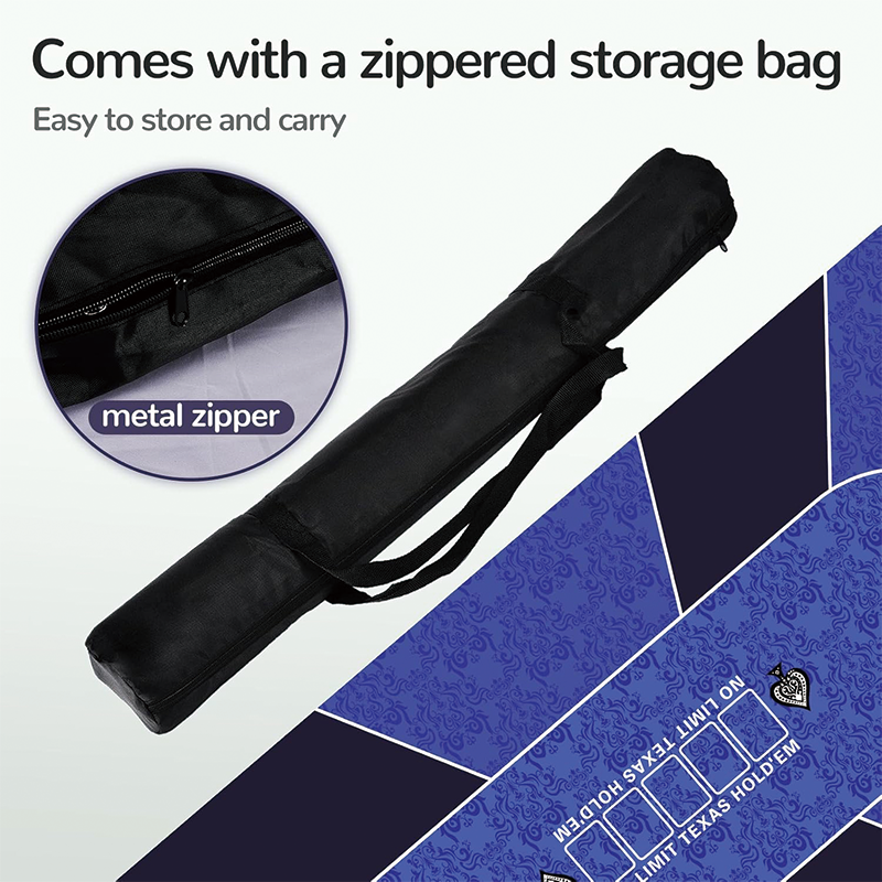 Poker Table Top, 70'' x 35'' 8 Player Portable Rubber Texas Hold'em Poker Table Top Layout, Professional Poker Mat for Play Cards, Poker Games