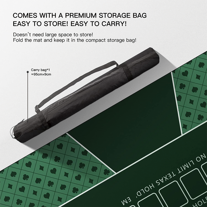 Poker Table Top, 70 x 35 Inch Poker Mat, Folding Portable Poker Table Top Layout w/Carrying Bag for Poker Games, Blackjack