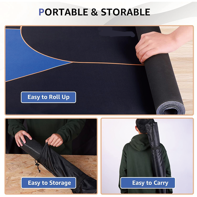 Poker Table Top with Storage Bag, 70 x 35 Inch Non-Slip Texas Holdem Poker Mat for Blackjack , Casino, Gambling Games