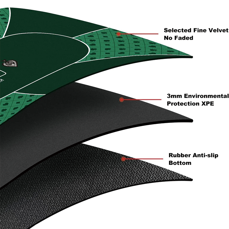 Poker Table Top, 70 x 35 Inch Poker Mat, Folding Portable Poker Table Top Layout w/Carrying Bag for Poker Games, Blackjack
