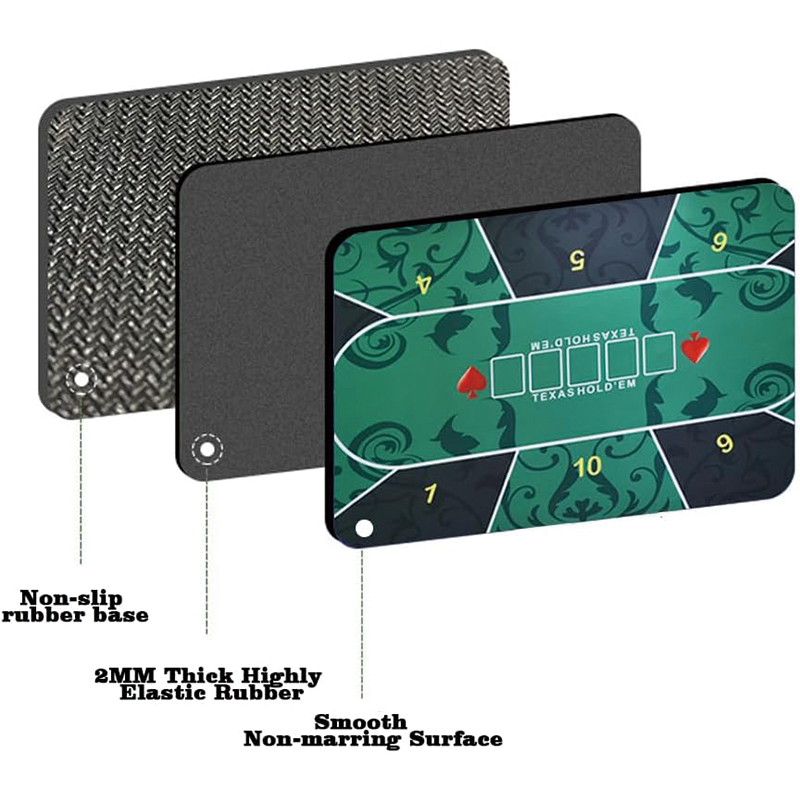 Poker Table Top, 47 x 24Inch Rubber Poker Table Top Water Waterproof, Texas Hold'Em Poker Mat Portable For Any Tabletop Game