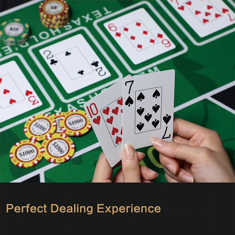 Poker Table Top, 47 x 24Inch Rubber Poker Table Top Water Waterproof, Texas Hold'Em Poker Mat Portable For Any Tabletop Game