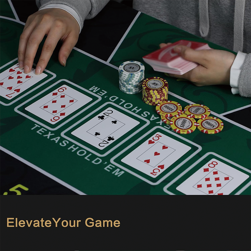 Poker Table Top, 47 x 24Inch Rubber Poker Table Top Water Waterproof, Texas Hold'Em Poker Mat Portable For Any Tabletop Game