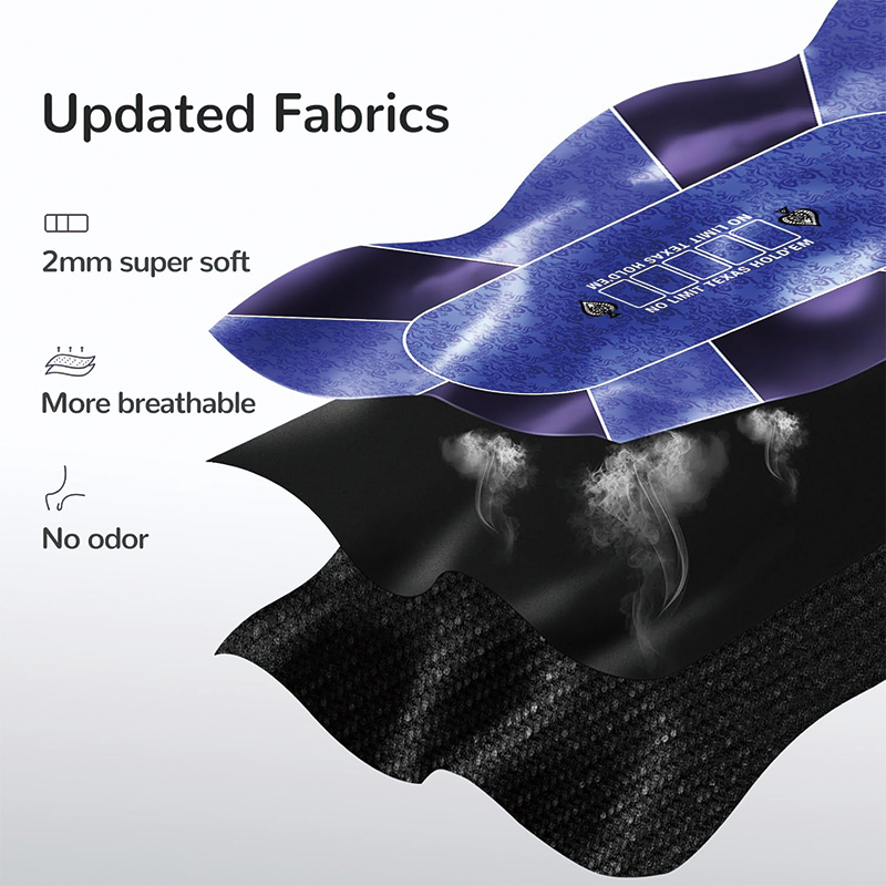 Poker Table Top, 70'' x 35'' 8 Player Portable Rubber Texas Hold'em Poker Table Top Layout, Professional Poker Mat for Play Cards, Poker Games