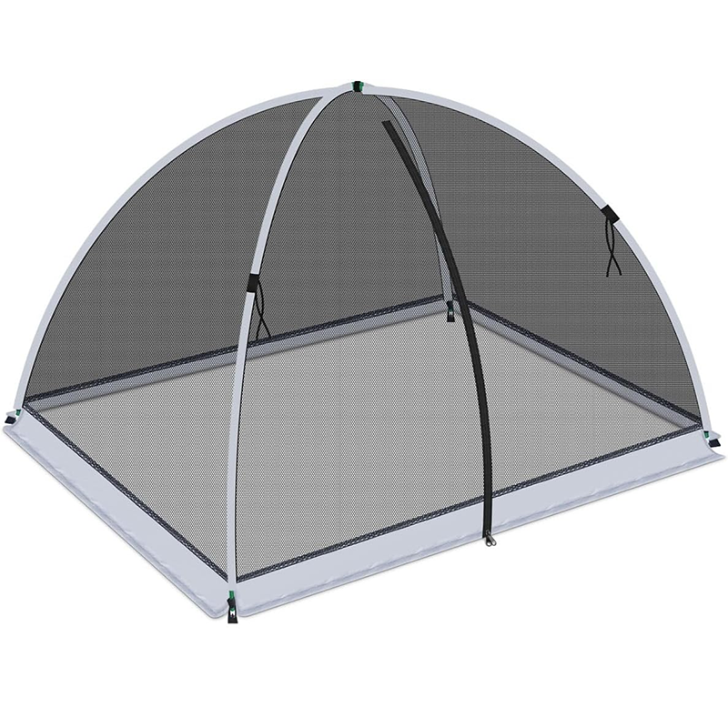 13*17ft Pond Pool Cover Dome, Garden Mesh Net with Ropes, Stakes and Fiberglass Poles, Garden Cover Protective Tent Dome for Protecting Vegetables Fruit Trees from Birds Squirrels