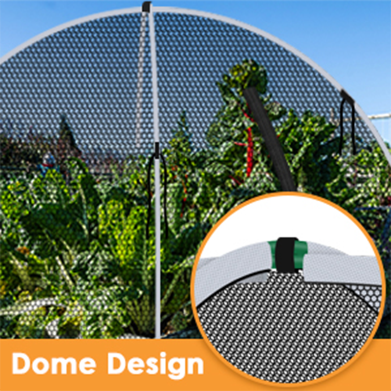 5*7ft Pond Cover Dome, Garden Pond Net Pond Net Tent with Ropes, Stakes and Fiberglass Poles, Pond and Garden Cover Protective Tent Dome Net for Pond Pool and Garden