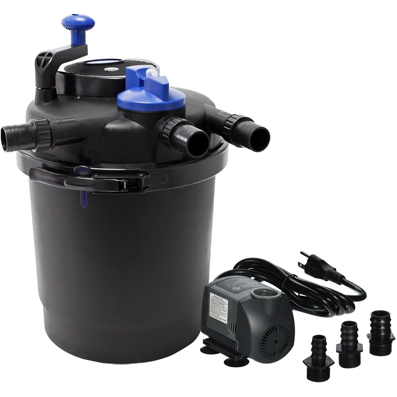 CPF-2500 Biological Pressure Pool Filter with 13w Clarifier and 1200 GPH Pump, up to 1600 Gallons