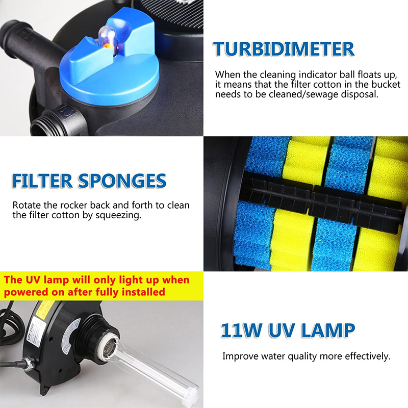 CPF-5000 Pond Bio Pressure Filter 2400 Gallon Swimming Pool Fish Pond Pump Filter Pond Filter