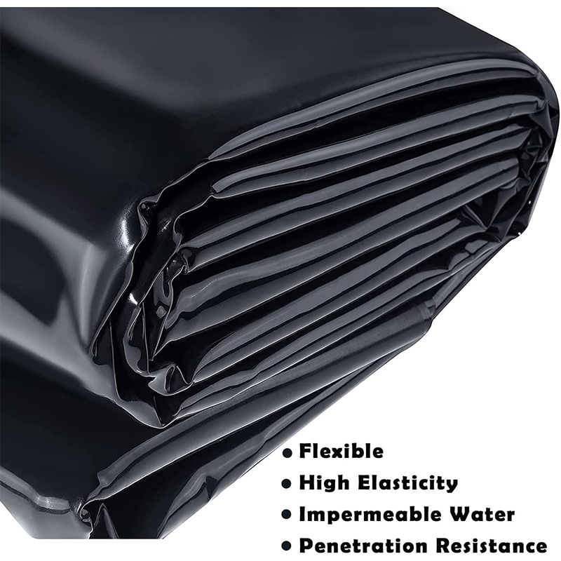 Pond Liner 2m x 2m, Black HDPE Pond Liner Heavy Duty Sealing Membrane Pond Membrane Swimming Pool Membrane Garden Pond Tarpaulin Suitable for Fish Ponds, Fountains, Water Gardens and Waterfalls