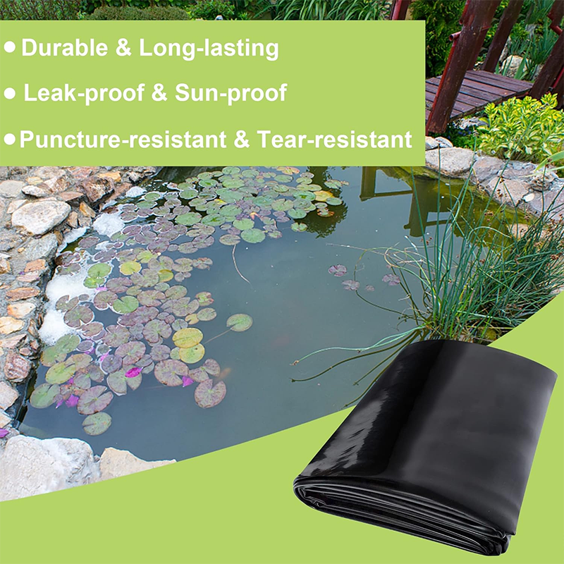 7 x 10ft Pond Liner, 20 Mil Fish Pond HDPE Liner, Pond Liner for Outdoor Pond, Koi Pond, Garden Fountain, Waterfall