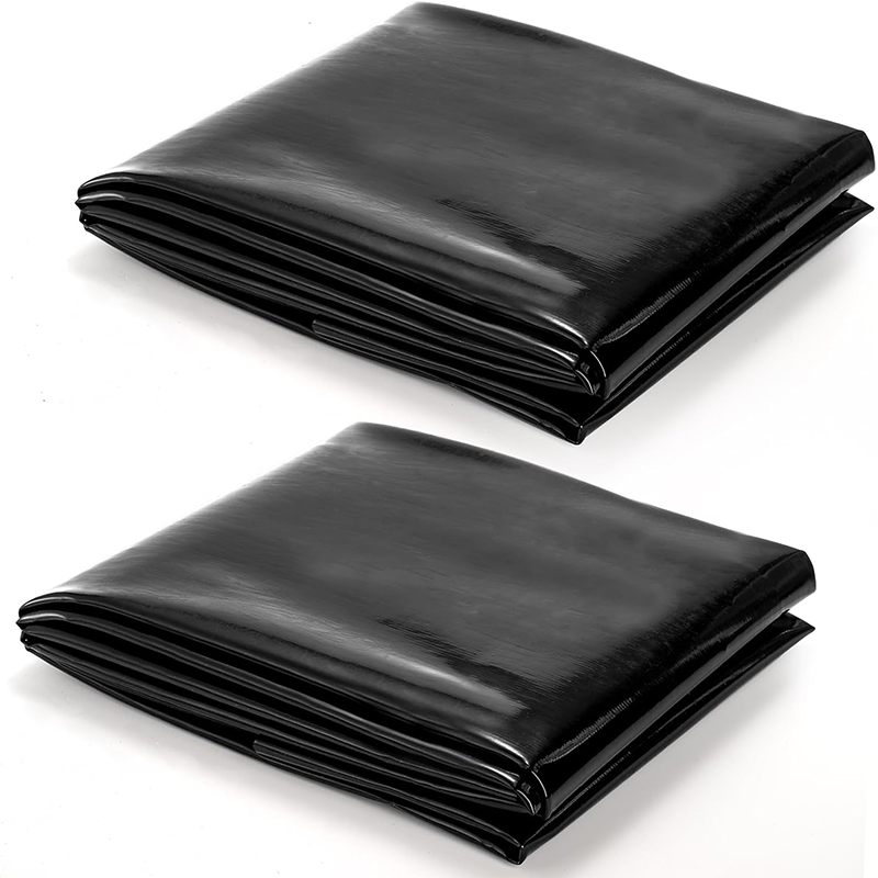 2 Pack 4x7ft Pond Liner, 20 Mil Small Pond HDPE Mat Black Pond Liner for Fish Pond, Waterfall, Garden Fountain