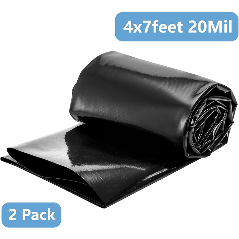 2 Pack 4x7ft Pond Liner, 20 Mil Small Pond HDPE Mat Black Pond Liner for Fish Pond, Waterfall, Garden Fountain