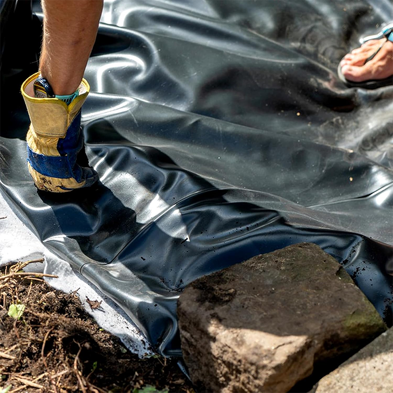 2 Pack 4x7ft Pond Liner, 20 Mil Small Pond HDPE Mat Black Pond Liner for Fish Pond, Waterfall, Garden Fountain