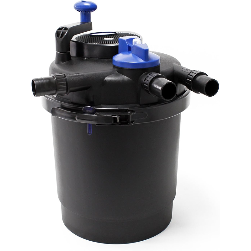 CPF-2500 Pond Bio Pressure Filter, UVC Upto 1600 gal, 11W,Single Barrel Waterless Pump