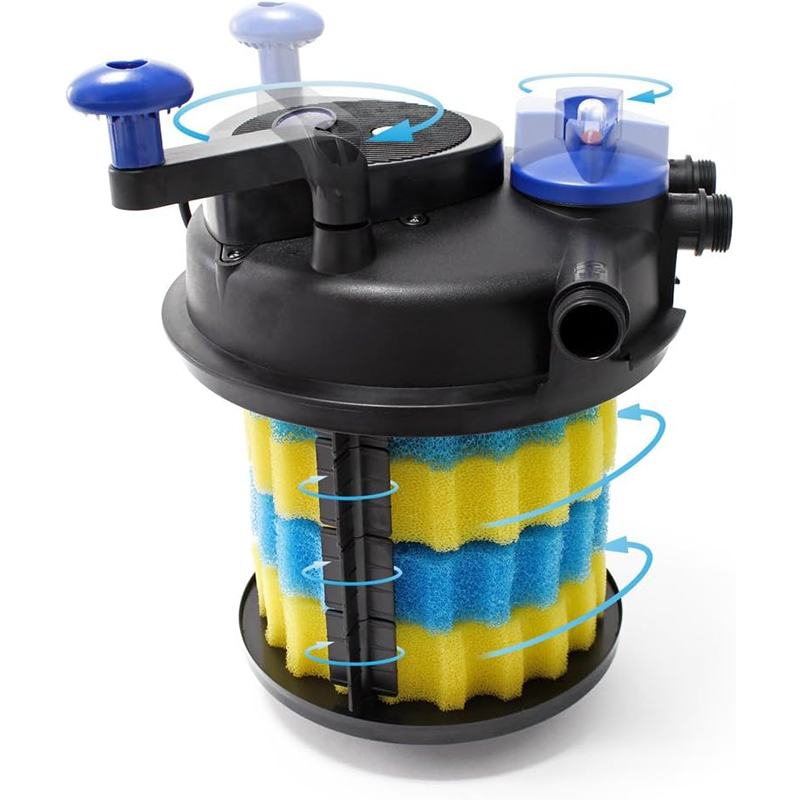 CPF-2500 Pond Bio Pressure Filter, UVC Upto 1600 gal, 11W,Single Barrel Waterless Pump