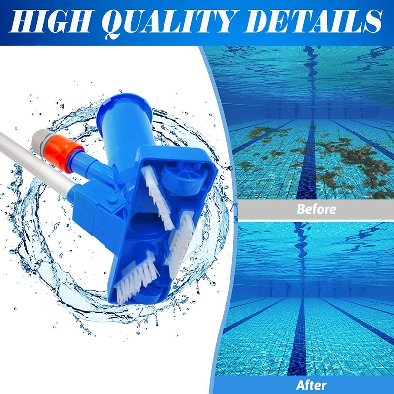 Pool Cleaner,Pool Vacuum Cleaner, Pool Vacuum Cleaner Base With Brush And Removable Reinforced Aluminum Pole, Pool Vacuum Cleaner, Swimming Pool Pond Jet Vacuum Head With Leaf Bag For Cleaning Vacuum Pool