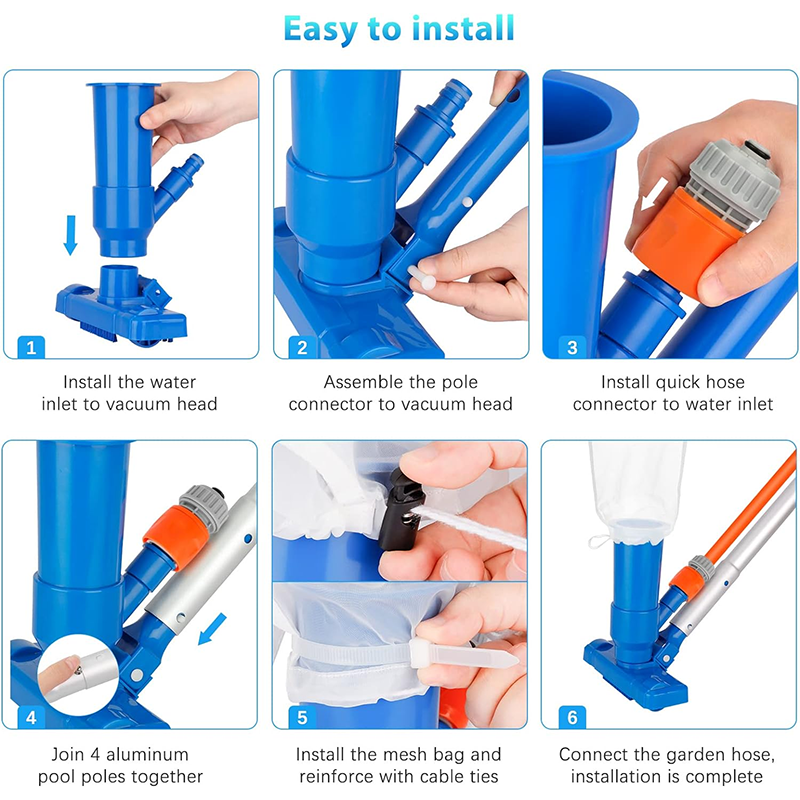 Pool Cleaners - Pool Vacuums for Above Ground Pools, Portable Pool Skimmer Pool Cleaning Kits, Pool Vacuum Jet Pool Cleaner Accessories for Ponds Fountains Spas