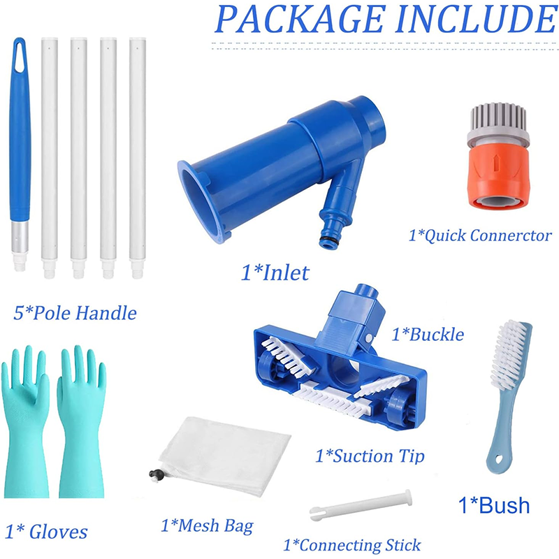 Pool Spa Jet Vacuum Cleaner Portable Cleaning Tool Kit Spa Fish Pond Fountain Vacuum Cleaner Brush Spa Vacuum Cleaner