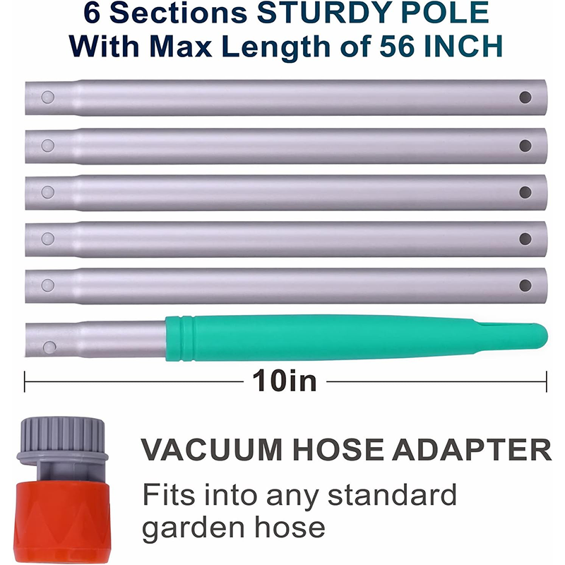 Pool Cleaner,Underwater Jet Vacuum, Portable Pool Vacuum Jet Underwater Cleaner with Brush and 56.7 Inch Pole, Handheld Jet Pool Vacuum for Above Ground Pools, Connects to Garden Hose