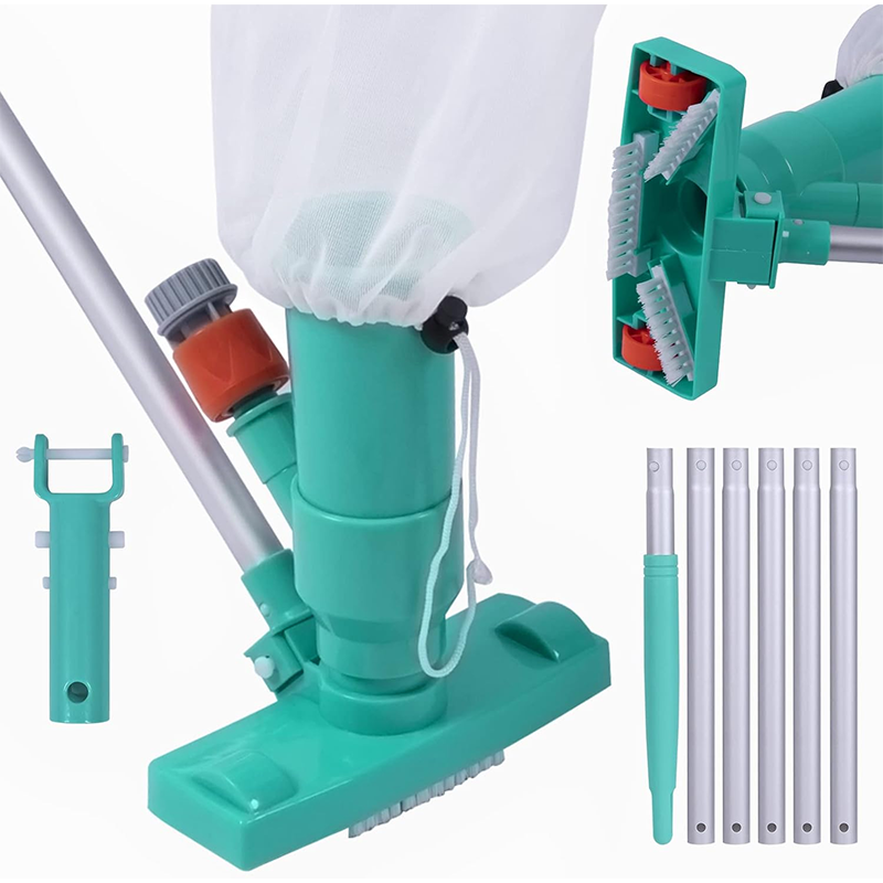 Pool Cleaner,Underwater Jet Vacuum, Portable Pool Vacuum Jet Underwater Cleaner with Brush and 56.7 Inch Pole, Handheld Jet Pool Vacuum for Above Ground Pools, Connects to Garden Hose