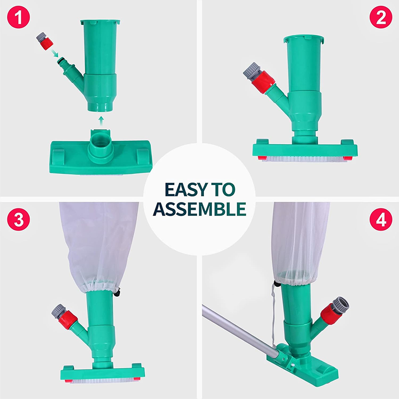 Pool Cleaner,Underwater Jet Vacuum, Portable Pool Vacuum Jet Underwater Cleaner with Brush and 56.7 Inch Pole, Handheld Jet Pool Vacuum for Above Ground Pools, Connects to Garden Hose