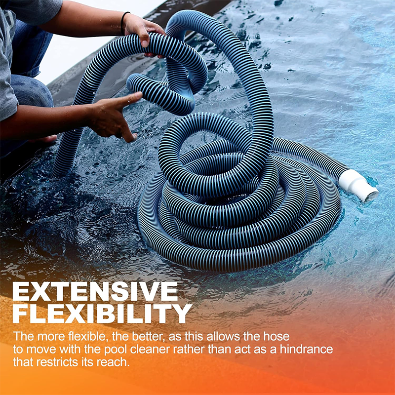 15 Feet Commercial Grade Pool Vacuum Hose - Above Ground and Inground Pool Vacuum Hose - Fits Most Vacuum Heads - Includes Swivel Head - Premium Pool Accessories