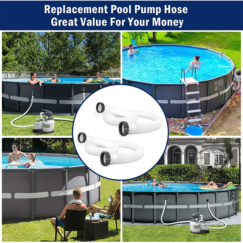 Pool Pump Hose - 1.5" Above Ground Pool Hose for Filter Pumps and Saltwater Systems, 59" Long