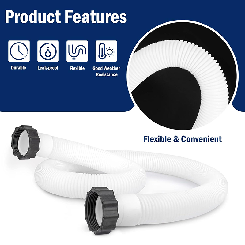 Pool Pump Hose - 1.5" Above Ground Pool Hose for Filter Pumps and Saltwater Systems, 59" Long