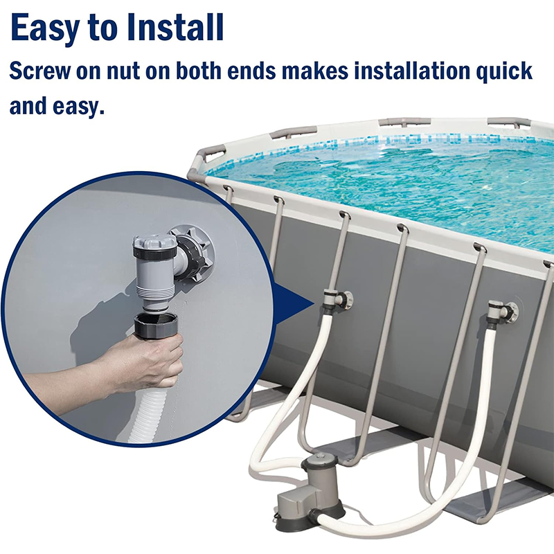 Pool Pump Hose - 1.5" Above Ground Pool Hose for Filter Pumps and Saltwater Systems, 59" Long