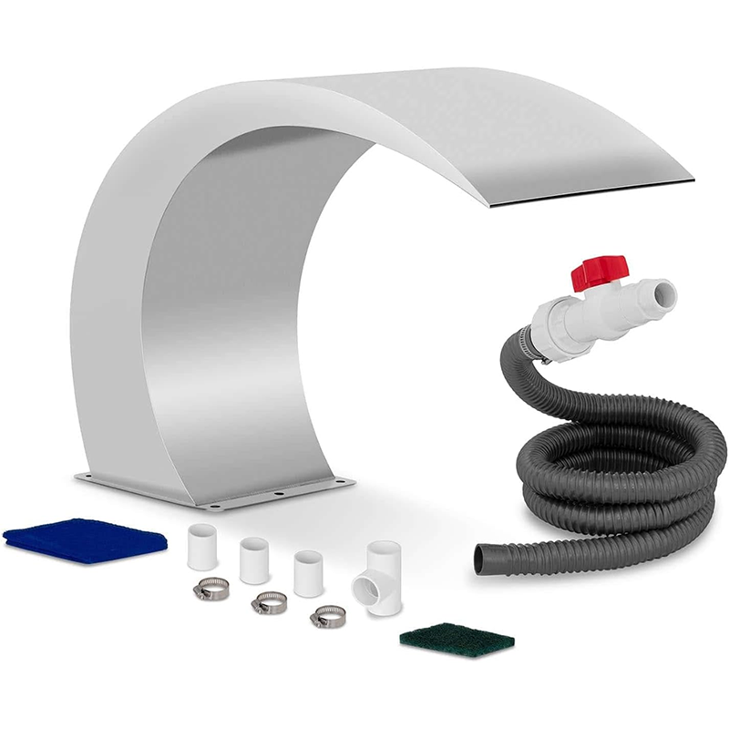 Pool Waterfall Shower Basin Stainless Steel 30 Cm Shower Basin With Base Waterfall Water Flow Stainless Steel Alloy