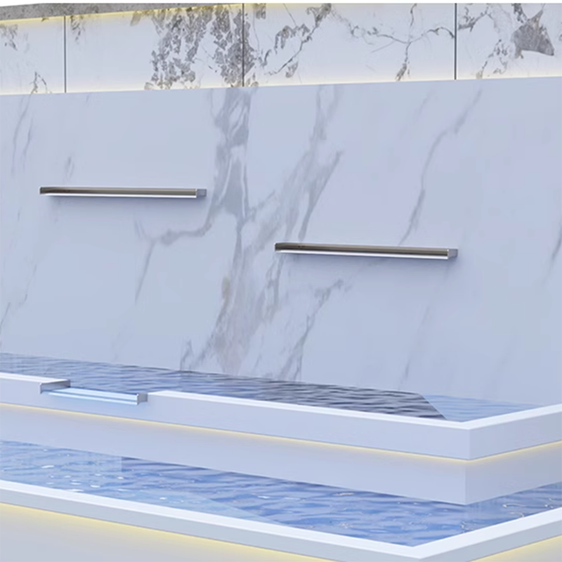 Waterfall Pool Fountain 304 Stainless Steel 35.4 Inch Rectangular Waterfall Spillway for Pools, Fountains, Ponds and Spas