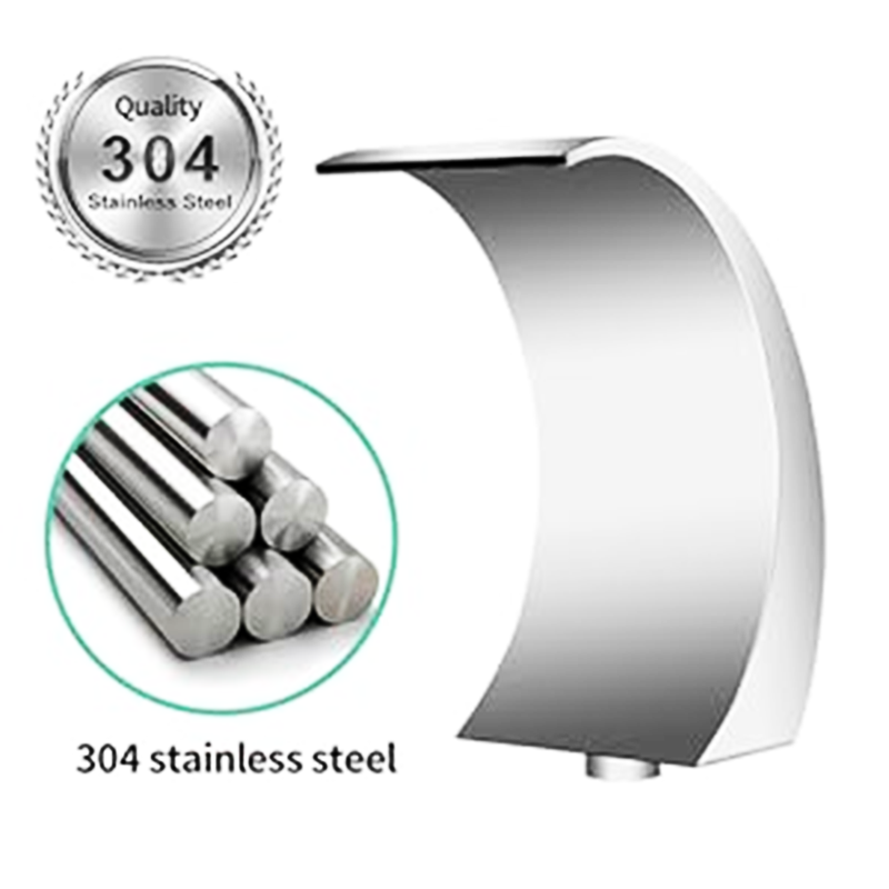 15.7 Inch High Stainless Steel 304 Pool Fountain Silver for Above Ground Pool Garden Outdoor Waterfall Steep Drop Pond Water Feature