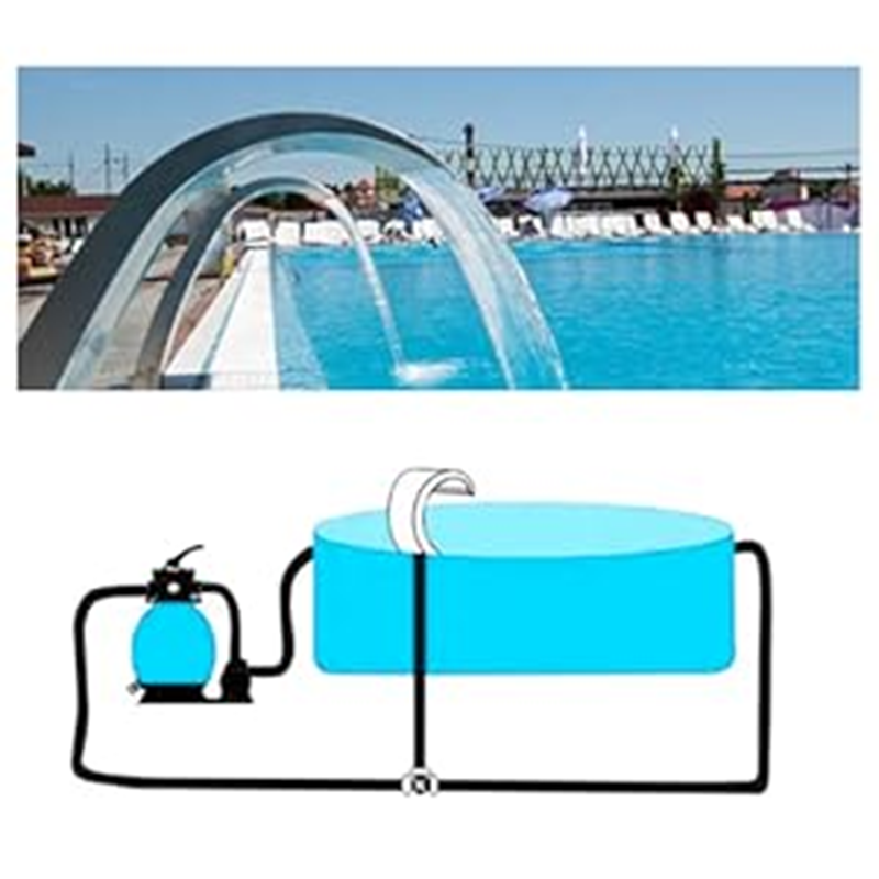 15.7 Inch High Stainless Steel 304 Pool Fountain Silver for Above Ground Pool Garden Outdoor Waterfall Steep Drop Pond Water Feature