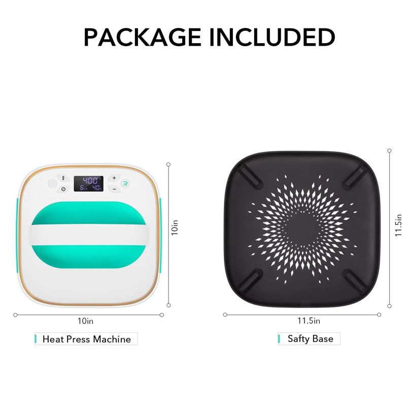 T-Shirt Heat Press, 10"X10 Portable Heat Press, Sublimation Iron, Easy To Iron, For Hats, Bags, Heat Transfer Projects