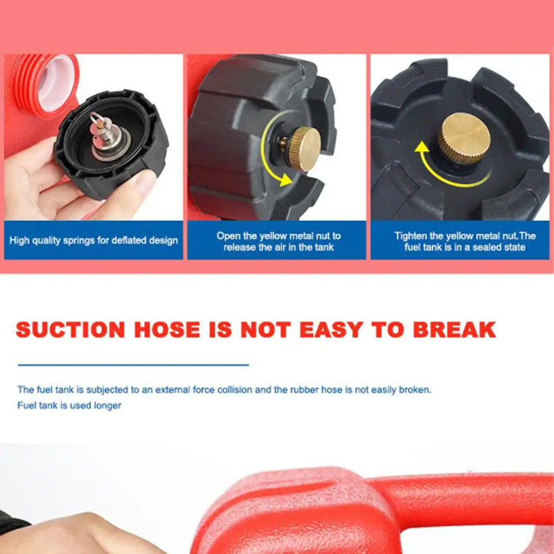 24L For Portable Boat Yacht Engine Marine Outboard Fuel Tank Oil Box With Connector Red Plastic Anti-Static Corrosion-Resistant