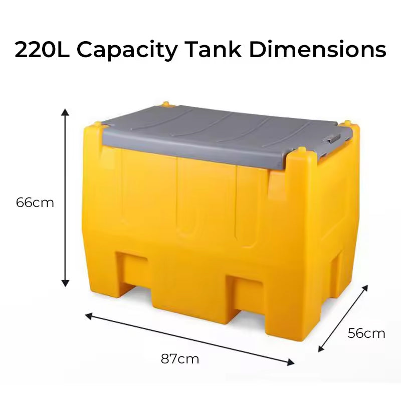 220L Plastic Portable Mini Dispenser Diesel Fuel Storage Transfer Tank With 12V Diesel Pump And Nozzle